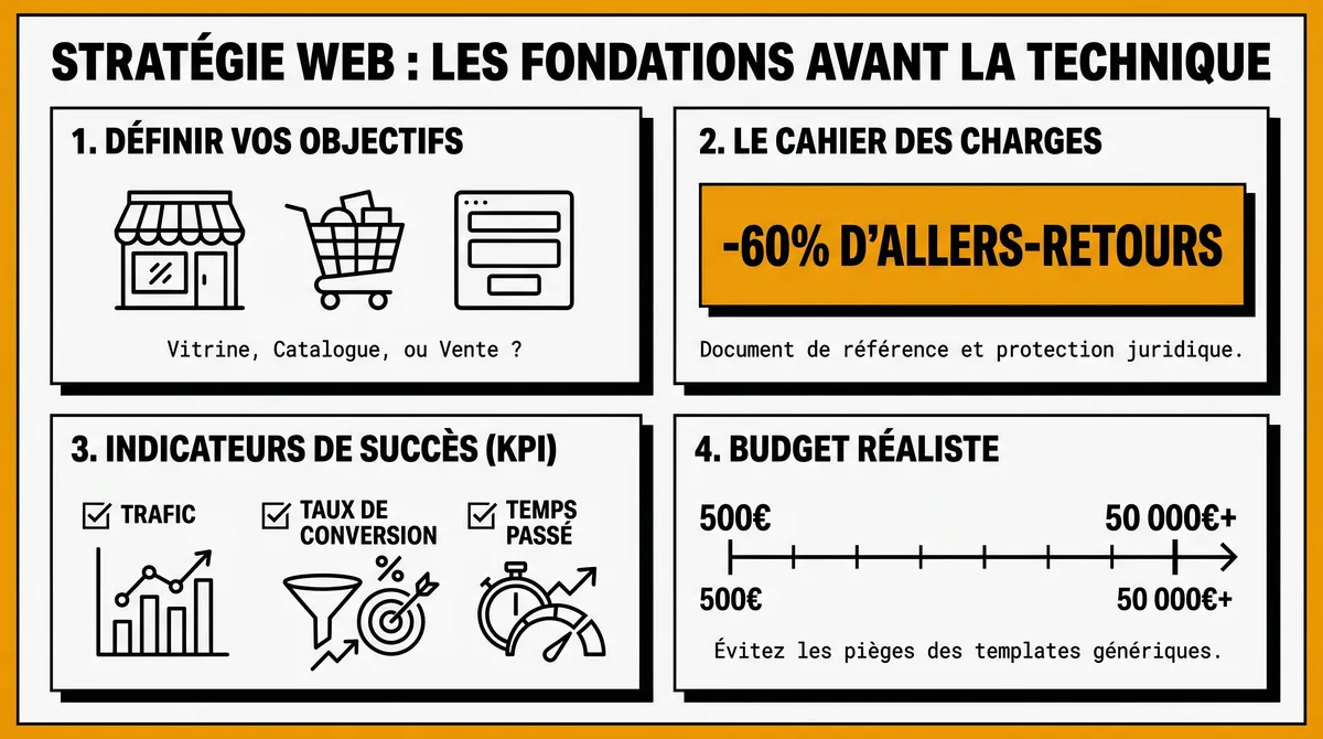 Infographie : définir ses objectifs business avant de choisir un prestataire web