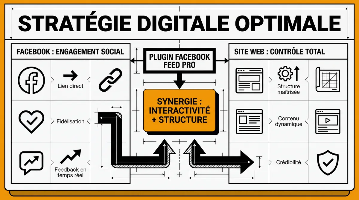 Infographie : combiner Facebook et un site web pour une stratégie digitale optimale