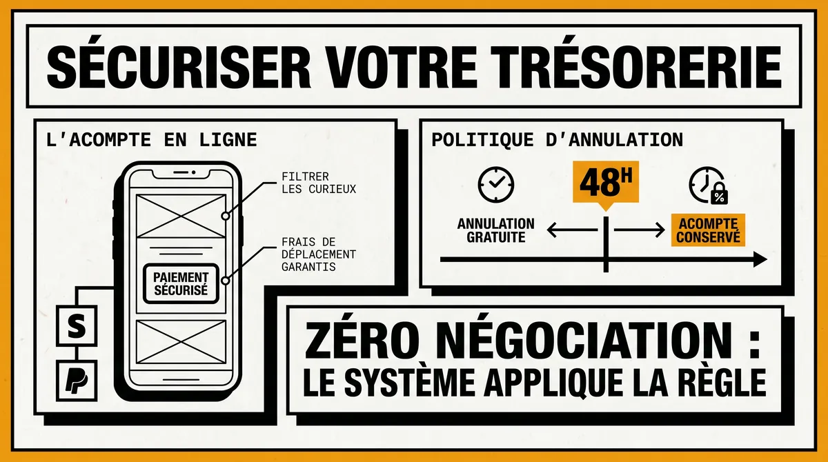 Infographie : Gérer les acomptes et les annulations de manière automatisée