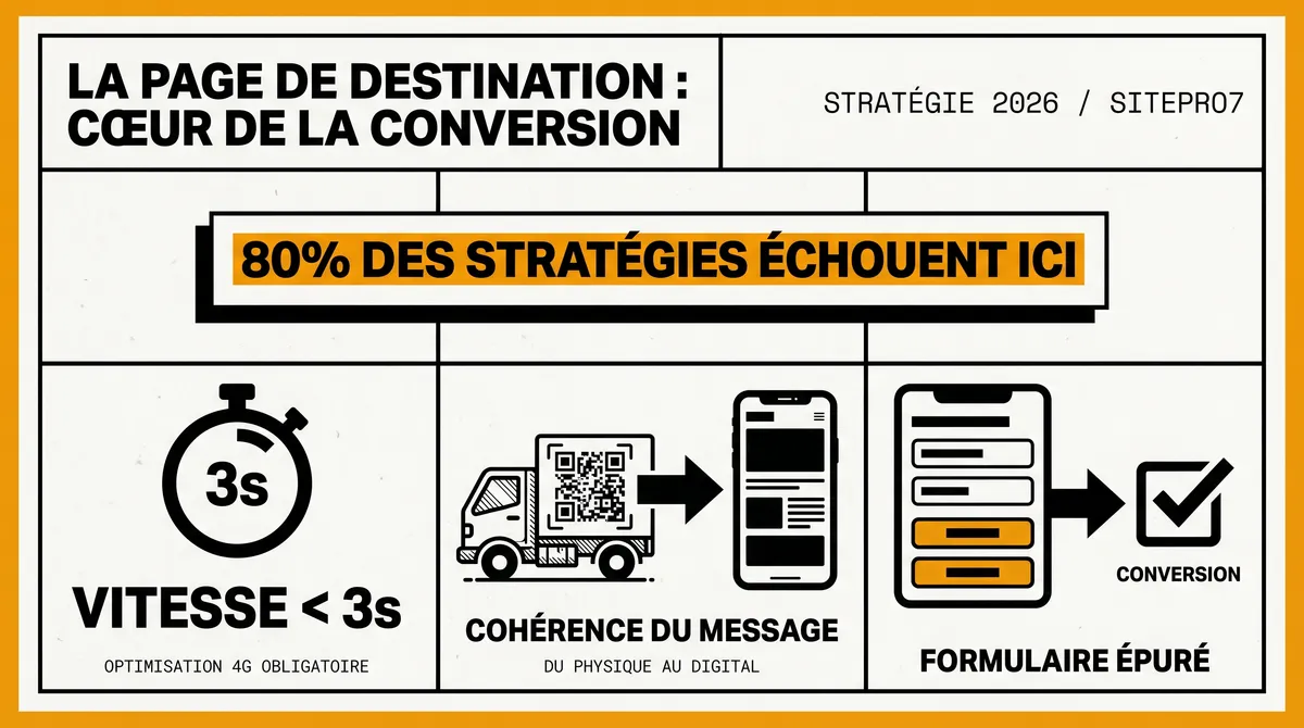 Infographie : Concevoir la page de destination : le cœur de la conversion